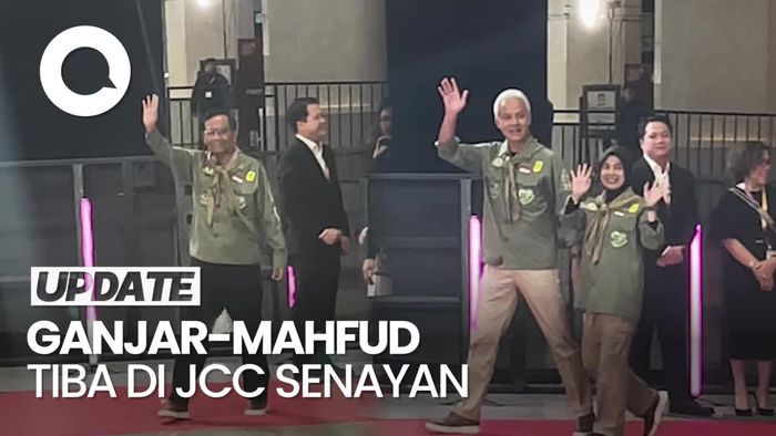 Momen Kedatangan Mahfud di JCC Senayan, Disusul Ganjar Pranowo