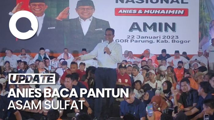 Saat Anies Bacakan Pantun Asam Sulfat