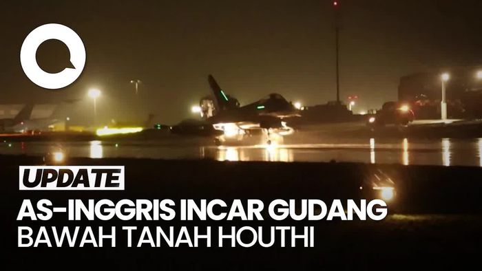 AS-Inggris Kerahkan Jet Tempur Serang Gudang Bawah Tanah Houthi