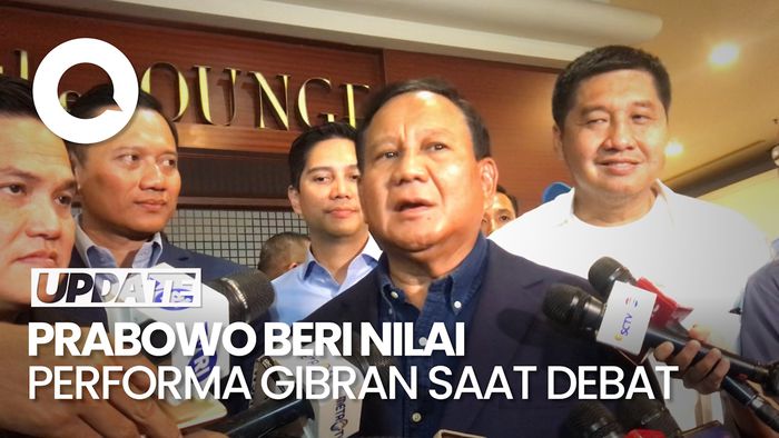 Prabowo Beri Nilai 9,9 ke Gibran di Debat Kedua Cawapres
