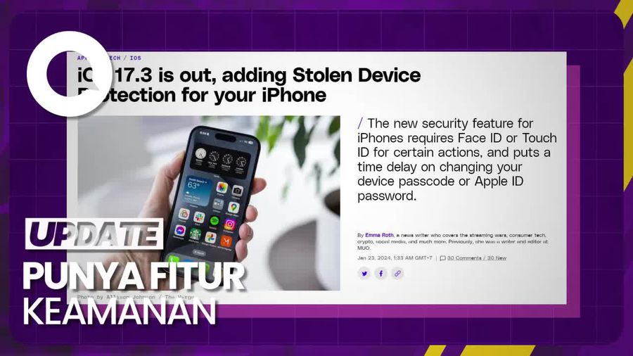 Apple Rilis iOS 17.3, Diklaim Anti Maling iPhone