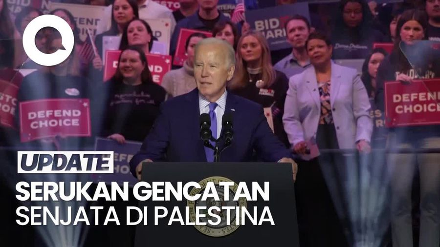 Momen Aktivis Pro-Palestina Interupsi Pidato Joe Biden di Virginia