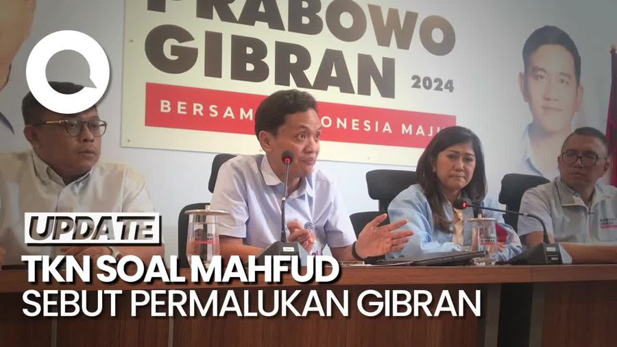 Mahfud Sebut Permalukan Balik Gibran, TKN: Politik Tak Perlu Baper