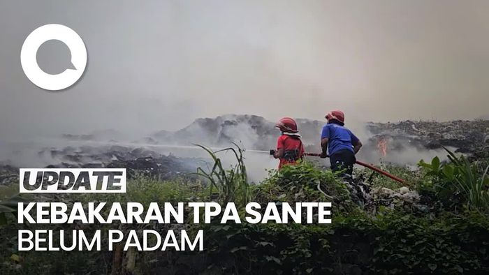 Api Makin Meluas, Kebakaran di TPA Sente Klungkung Belum Juga Padam