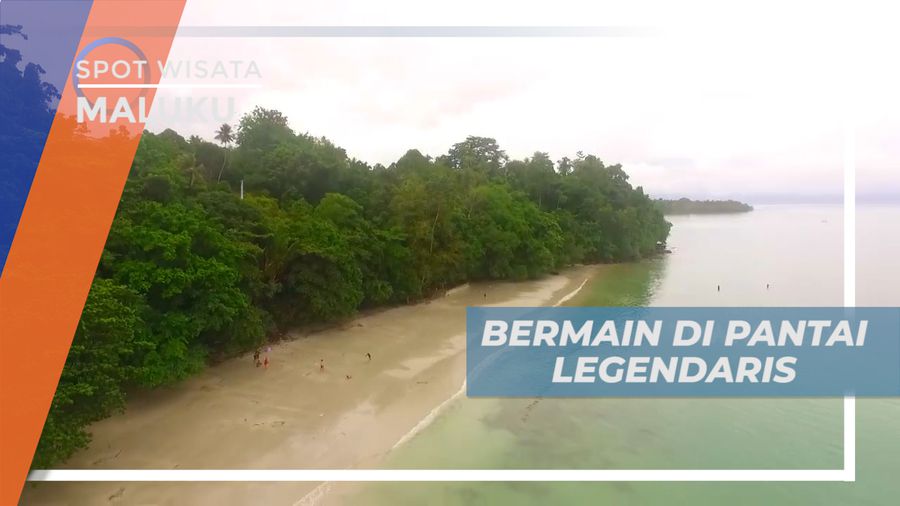 Menikmati Pagi Cerah di Pesisir Pantai yang Terkenal di Kota Ambon, Maluku
