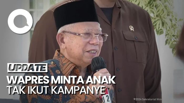 Wapres Maruf Imbau Orang Tua Tak Ajak Anak saat Kampanye