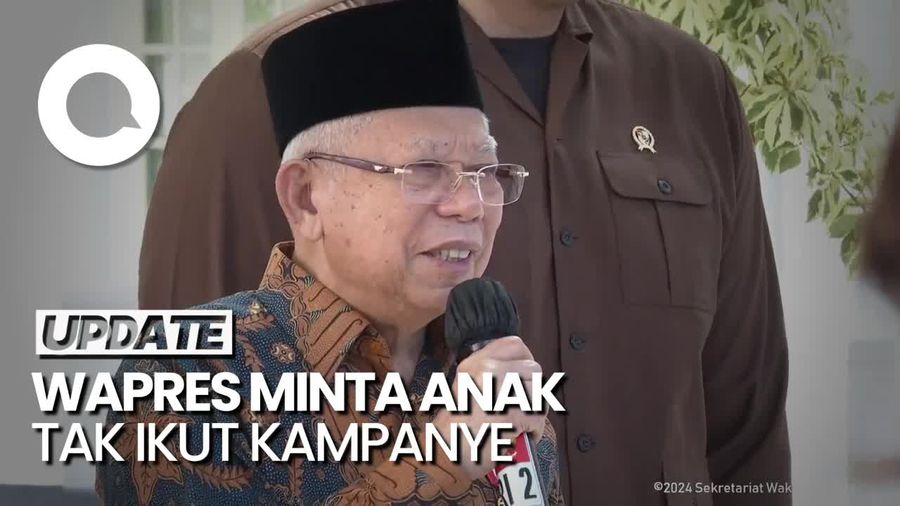 Wapres Maruf Imbau Orang Tua Tak Ajak Anak saat Kampanye