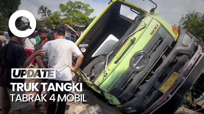 Penampakan Truk Tangki Tabrak 4 Mobil di Sumedang, 1 Orang Tewas