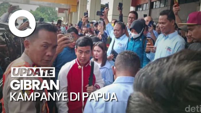 Gibran Kampanye ke Pasar Phada Sentani Didampingi Istri