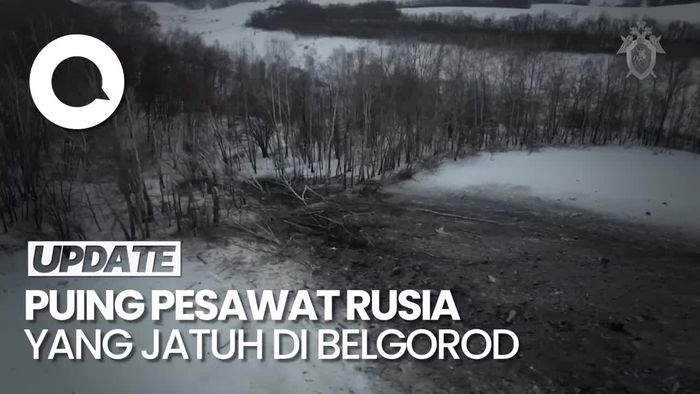 Penampakan Puing Pesawat Rusia yang Angkut 65 Tawanan Perang Ukraina