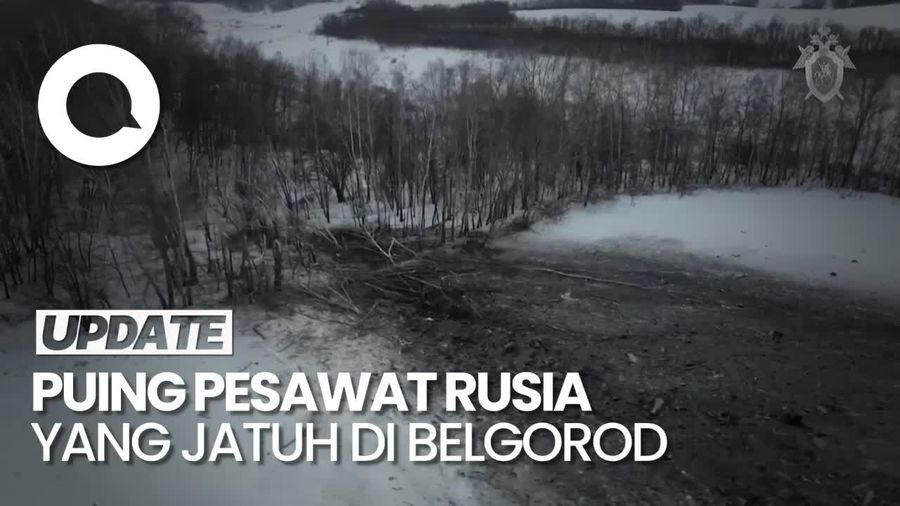 Penampakan Puing Pesawat Rusia yang Angkut 65 Tawanan Perang Ukraina