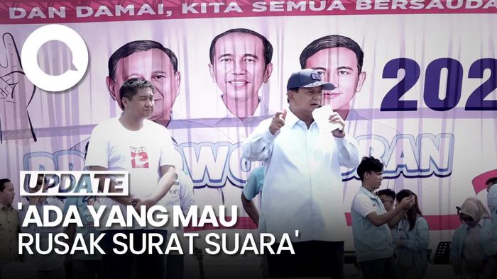 Pesan Prabowo ke Pendukung: Periksa Surat Suara, Awasi Petugasnya