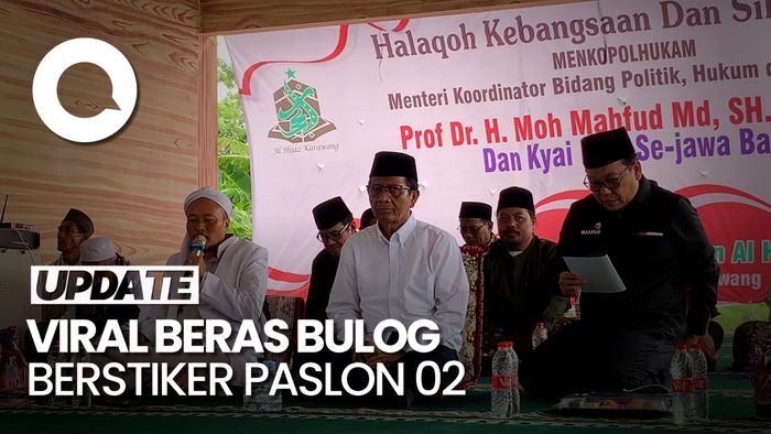 Mahfud soal Beras Bulog Berstiker Paslon 02: Kalau Bansos Harus Diusut