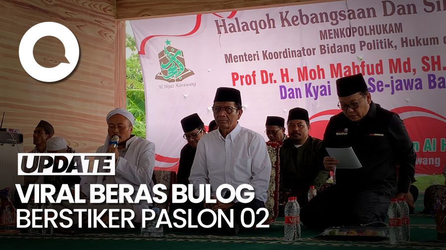 Mahfud soal Beras Bulog Berstiker Paslon 02: Kalau Bansos Harus Diusut