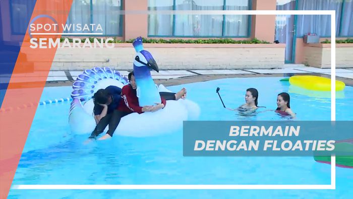 Bersantai Menikmati Liburan Dengan Bermain Floatis di Kolam Renang, Semarang