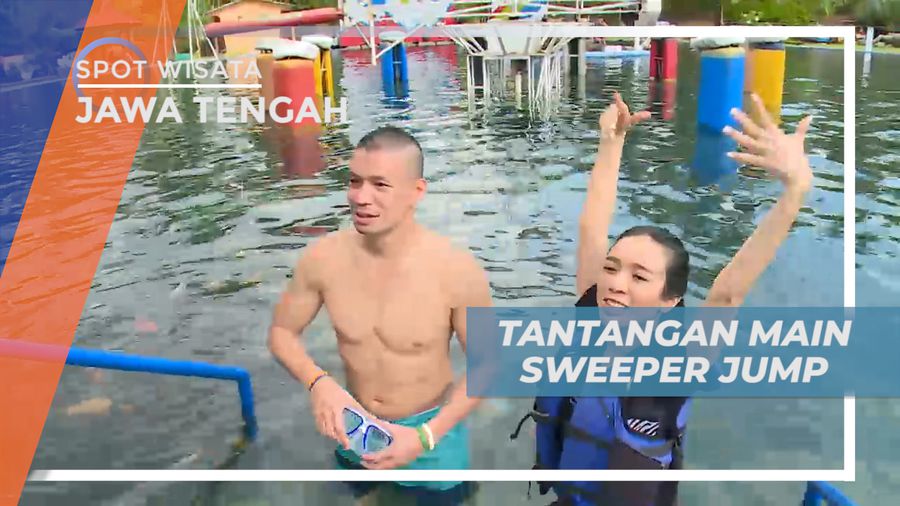Mencoba Keseruan Bermain Sweeper Jump di Taman Wisata Air, Purbalingga