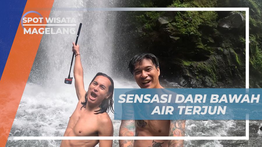 Menikmati Kesegaran Berada di Bawah Air Terjun Kedung Kayang, Magelang