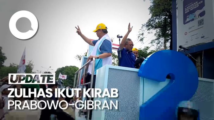 Momen Zulhas Joget Gemoy di Kirab Kebangsaan Prabowo-Gibran