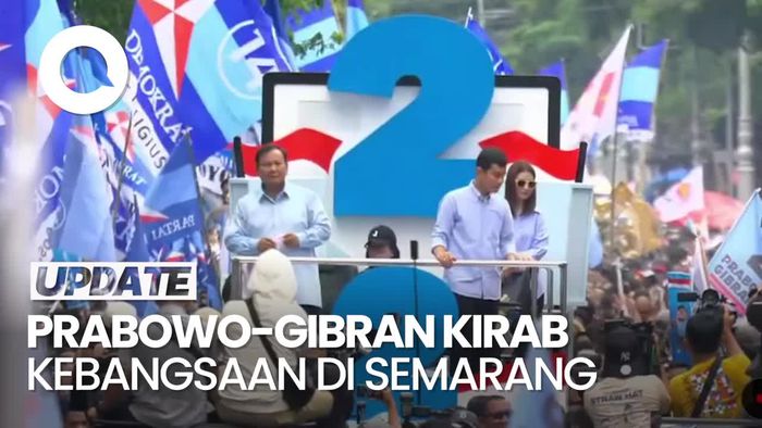 Momen Prabowo-Gibran Diarak saat Kirab Kebangsaan di Semarang