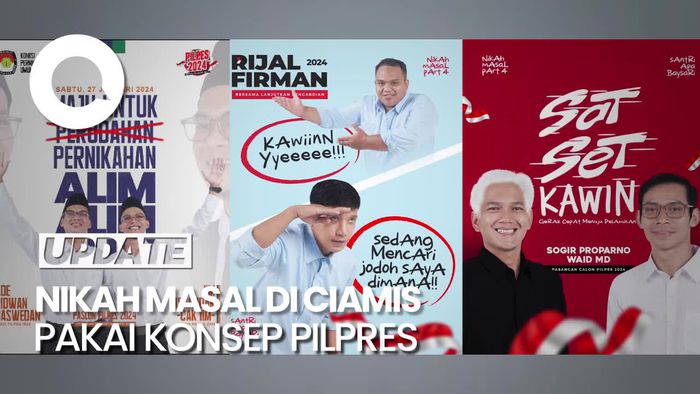 Unik! Nikah Massal di Ponpes Ciamis Pakai Konsep Pilpres