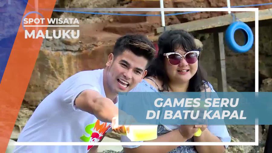 Tantangan Bermain Games Seru di Pantai Batu Kapal Maluku 