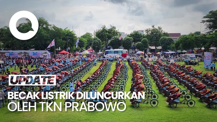Keren! TKN Prabowo Bagikan Becak Listrik Pertama di Dunia