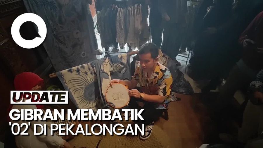 Kampanye di Pekalongan, Gibran Membatik 02 Bareng Emak-emak