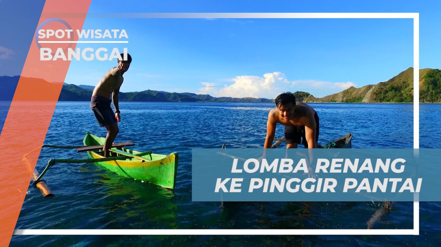 Seru-seruan Adu Cepat Berenang Menuju Daratan Pulau Dua, Banggai