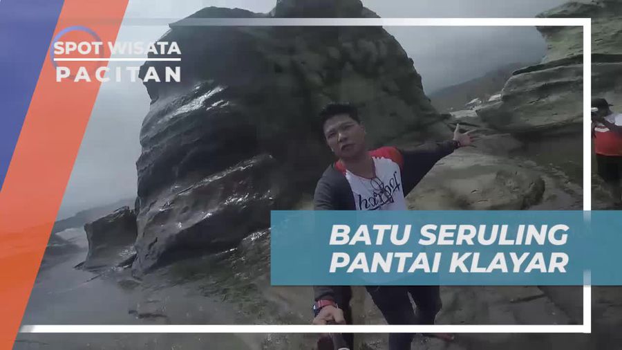 Melihat Fenomena Alam Batu Seruling Pantai Klayar Pacitan