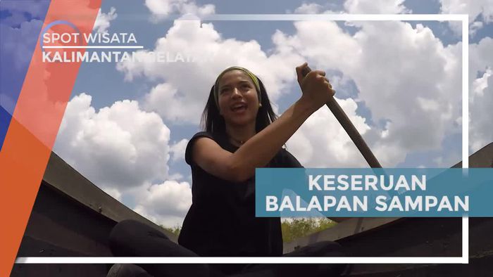 Adu Cepat Balap Sampan di Danau Hatiwin, Tapin