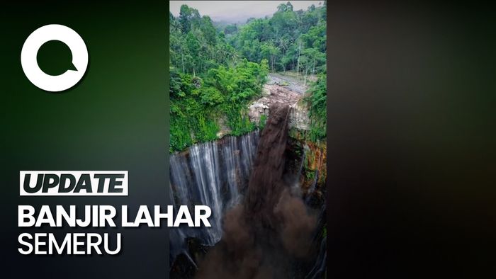 Banjir Lahar Gunung Semeru Terjang Wisata Air Terjun di Lumajang