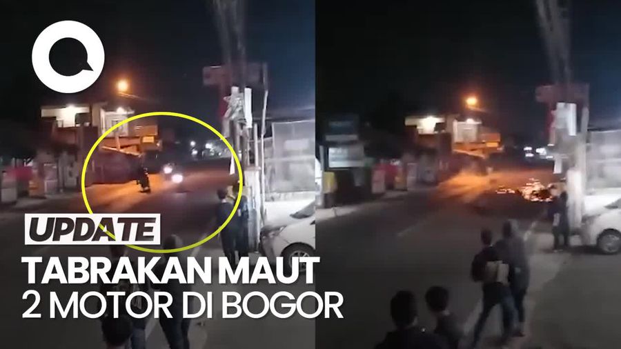Detik-detik Dua Motor Adu Banteng di Bogor, Satu Orang Tewas