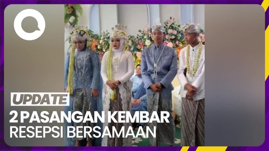 Viral 2 Pasangan Kembar Gelar Resepsi Nikah Bareng, Begini Ceritanya