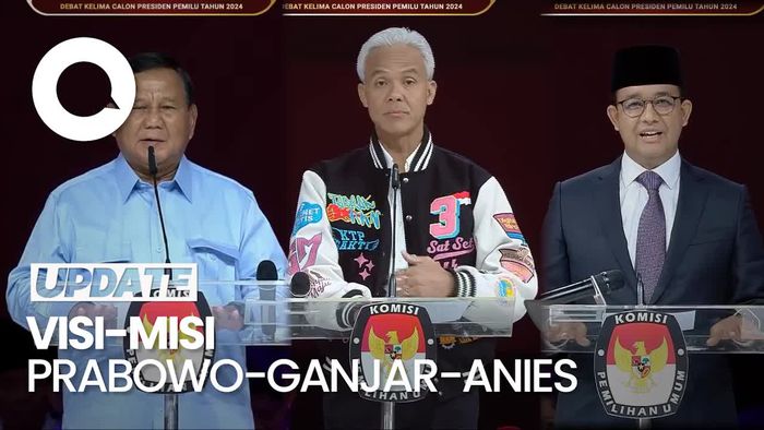 Debat Kelima Pilpres Dimulai, Ini Visi-Misi Prabowo-Ganjar-Anies