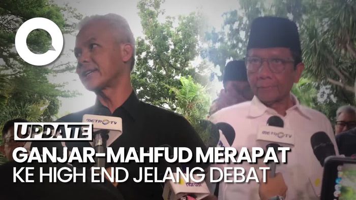 Berkemeja Hitam-Putih, Ganjar-Mahfud Merapat ke High End Jelang Debat