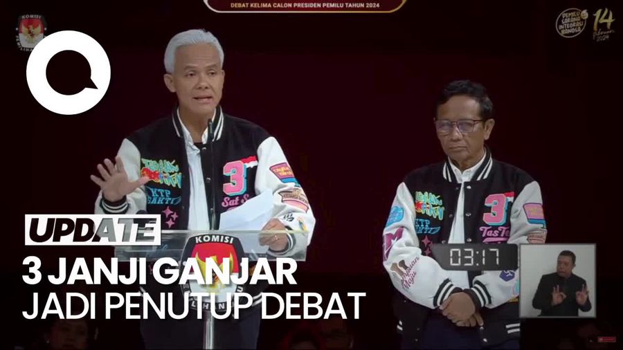 3 Janji Ganjar Jadi Pernyataan Penutup di Debat Kelima Pilpres 2024