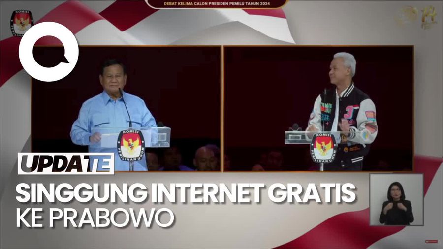 Ganjar Singgung Pilih Internet Gratis Otaknya Agak Lamban ke Prabowo