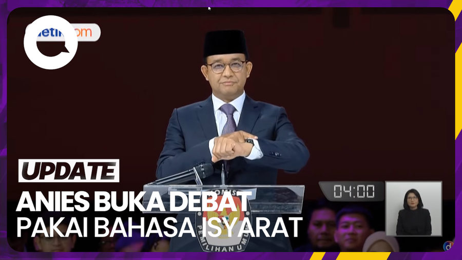 Momen Anies Baswedan Buka Debat Pakai Bahasa Isyarat