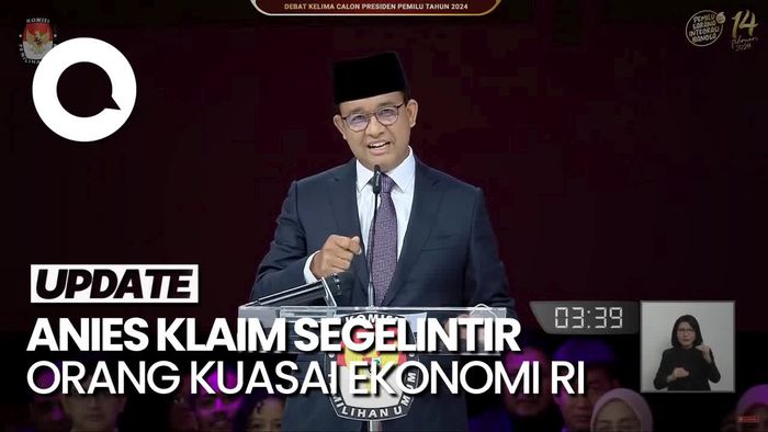 Anies Sebut Segelintir Orang Menguasai Sebagian Besar Perekonomian RI