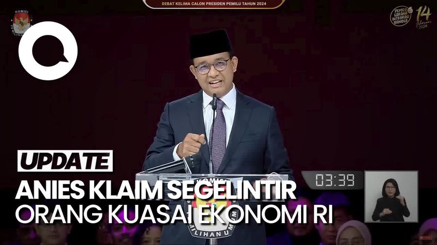 Anies Sebut Segelintir Orang Menguasai Sebagian Besar Perekonomian RI