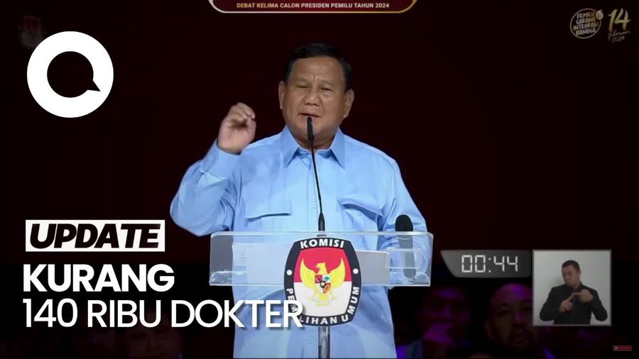 Prabowo soal Kesehatan: Kurangnya Dokter, Kita Kurang 140 Ribu
