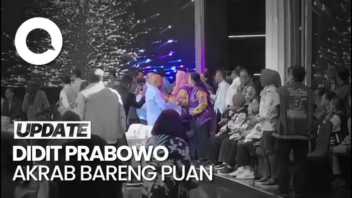 Momen Akrab Didit Prabowo dan Puan Maharani saat Jeda Debat Pilpres