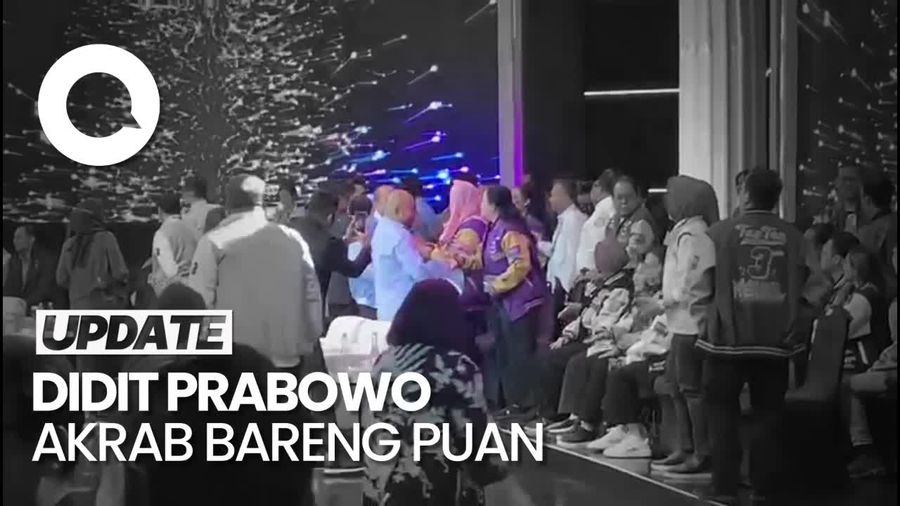 Momen Akrab Didit Prabowo dan Puan Maharani saat Jeda Debat Pilpres