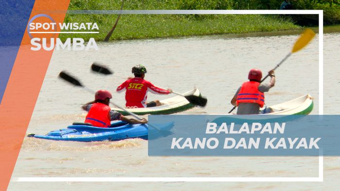 Seru-seruan Adu Cepat Dayung Kano di Sungai Kambaniru, Sumba