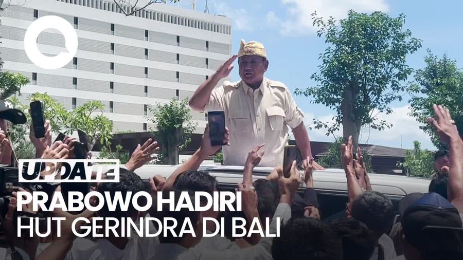 Hadiri HUT Gerindra, Prabowo Tiba di Bali Beach Convention Sanur