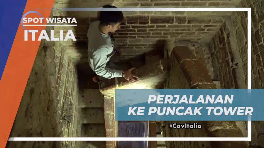 Melewati Lorong Sempit dan Menaiki 300 Anak Tangga Menuju Puncak Tower, Italia 