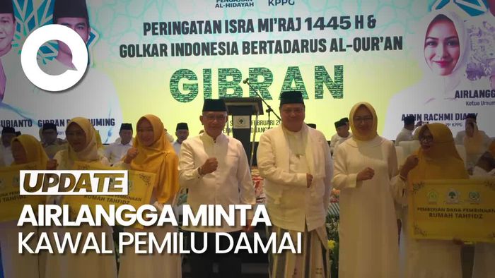 Airlangga Ajak Ibu-Ibu Pengajian Kawal Pemilu 2024 Berjalan Damai dan Teduh