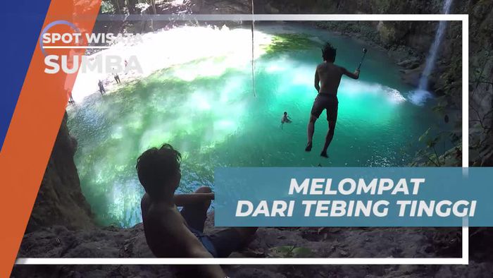 Memacu Adrenalin Melompat Dari Tebing Tinggi Air Terjun Gunung Meja Sumba