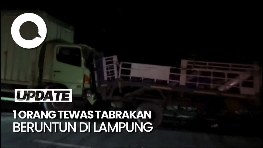 Tabrakan Beruntun Libatkan 4 Truk dan 1 Motor di Pelabuhan Bakauheni