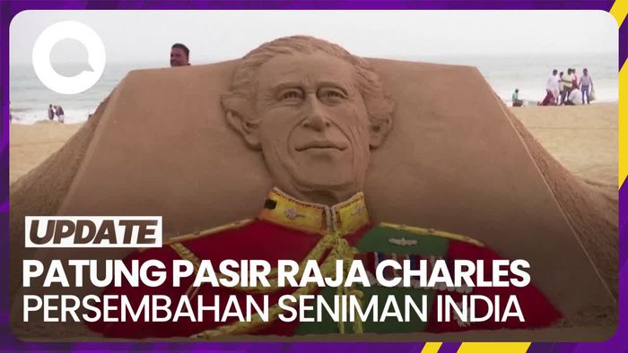 Patung Pasir Persembahan Seniman India untuk Doakan Kesembuhan Raja Charles